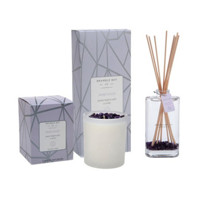 Bramble Bay - Crystal Infusions Scented Candle & Diffuser Set - 300g/150ml - Amethyst - 2pc