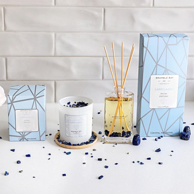 Bramble Bay - Crystal Infusions Soy Wax Scented Candle - 300g - Lapis Lazuli - 4