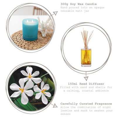 Bramble Bay - Oceania Scented Candle & Diffuser Set - 300g/150ml - Morning Mist - 2pc