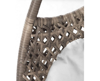 Brampton Triple Cocoon Hanging Rattan Egg Chair with Grey Cushions - 4