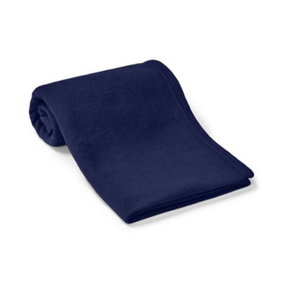 Brand Lab Plain Polar Fleece Dog Blanket Navy (150cm x 100mm) DIY at B&Q
