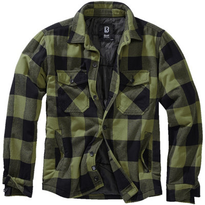 BRANDIT LUMBER JACKET BLACK / OLIVE SIZE LARGE