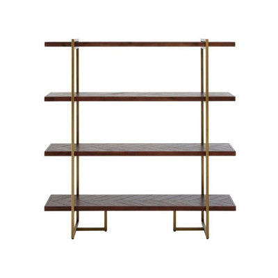 Brando Four Tier Bookcase - Metal - L40 x W140 x H145 cm - Brown