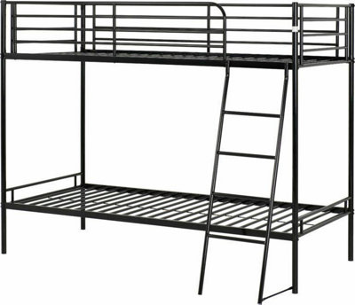 Brandon 3' Bunk Bed in Black  flat-packed for easy home assembly