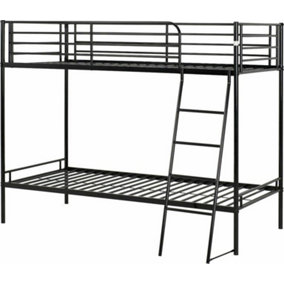 Brandon 3' Bunk Bed in Black  flat-packed for easy home assembly