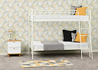 Brandon 3ft Bunk Bed in White  flat-packed for easy home assembly