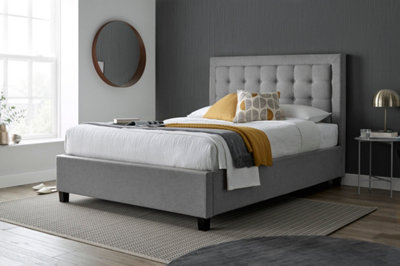 Brandon Grey Fabric Ottoman Bed Double DIY at B&Q
