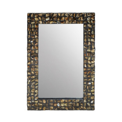 Branna Wall Mirror, Natural, Natural, Wood, Glass
