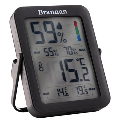 Brannan Indoor Max Min Thermometer and Hygrometer - Accurate Room Temperature and Humidity Recording