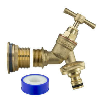 brass 1/2" water butt adaptor (requires a 26mm hole) - 6