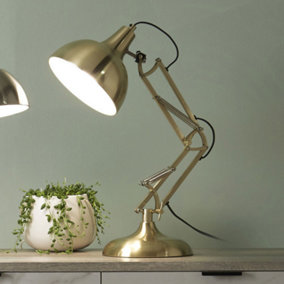 Brass Angled Task Table Lamp Study Desk Like