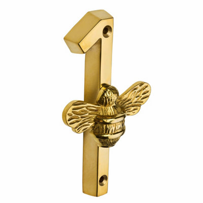 Brass bee Premium House Numbers with Bee in Brass Finish 0-9 - 4 Inch ...