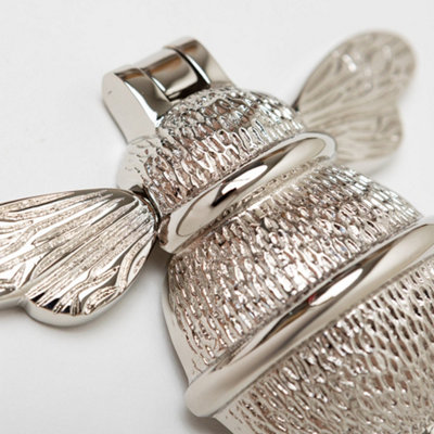 Brass Bumble Bee Door Knocker - Nickel Finish