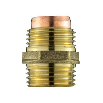 Brass Compression Straight Fitting 15mm to 1/2