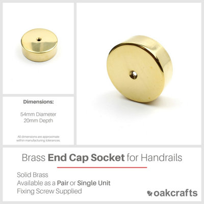 Brass End Cap Socket 54mm - Pack of 2