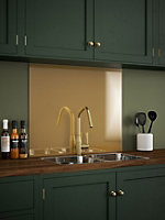 Brass Glass Kitchen Self Adhesive Splashback 900 x 750mm