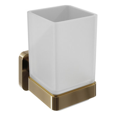 Brass Glass Tumbler Bathroom Toothbrush Products Wall Mounted Modern Holder
