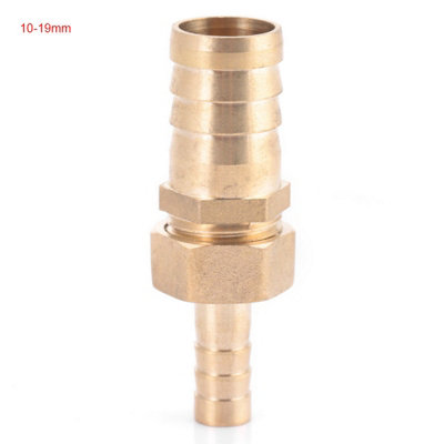 Brass Hose Barb Tail Reducer Connector (10mm to 19mm)