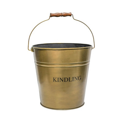 Brass Kindling Bucket Diam 30cm