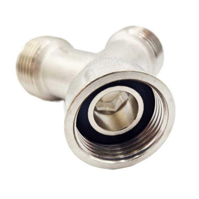 Brass Metal Washing Machine Y Piece 3/4 Splitter 2 Way Hose Connector 3/4 - 5