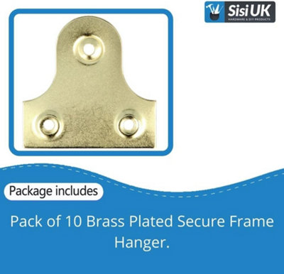 Brass Picture Hanging Plates 32mm Plain Mirror Glass Frame Hanging Fixing Plates Frame Hanger Bracket Photo Frame Mirror Canvasx10