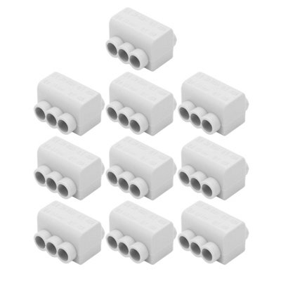 Brass Splitter Wire Connector: 1 Input,3 Outputs,Quick Wiring Terminal Block for Ceiling Lamps,60A 400V,Pack of 10