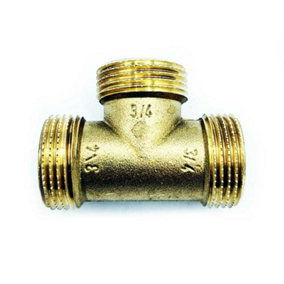 Brass T Shape Water Fuel Pipe Male Tee Adapter Connector 3/4 inch Thread