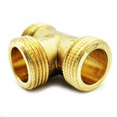 Brass T Shape Water Fuel Pipe Male Tee Adapter Connector 3/4 inch Thread