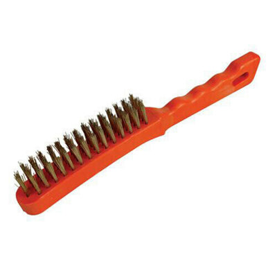 Brassed Wire Brush 4 Row Plastic Handle 280mm Length