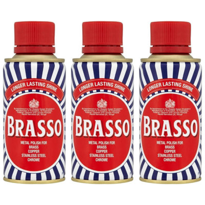 Brasso Metal Polish Liquid For Brass Copper Chrome, 175ml (Pack of 3