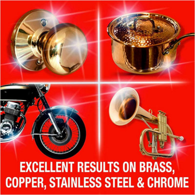 Brasso Metal Polish Liquid For Brass Copper Chrome, 175ml (Pack of 3)