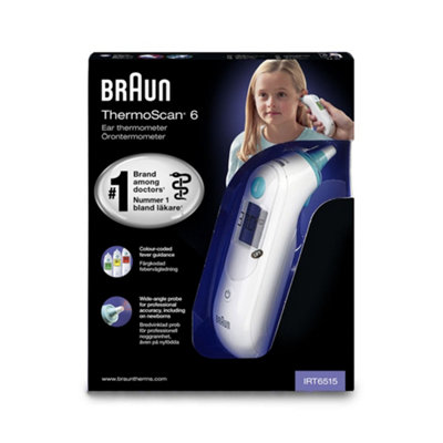 Braun IRT6515 ThermoScan 6 Ear Thermometer, ExacTemp Technology - White