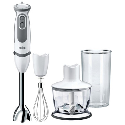 BRAUN Mq5235 Stainless Steel Handle With 3 Piece Accessories 1000 Watt Hand  Blender - Gray White