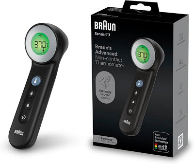 Braun Sensian 7 - BNT400 - Non Contact / No Touch Forehead Thermometer - for Body / Food / Liquid Temperatures