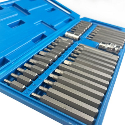 Brave Tools Mechanics 40 Pieces Hex Torx Star & Spline Bit Socket Set 3/8" & 1/2" Drive Long & Short Reach Sockets Bits