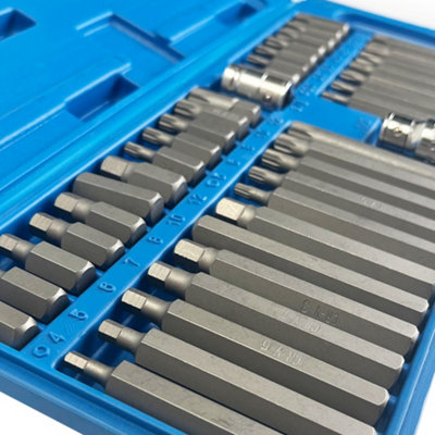 Brave Tools Mechanics 40 Pieces Hex Torx Star & Spline Bit Socket Set 3/8" & 1/2" Drive Long & Short Reach Sockets Bits
