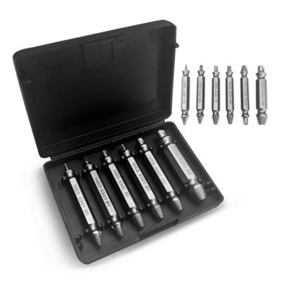Brave Tools Pack Of 6 Damaged Screw Extractor Drill Bits Tool Set Broken Bolt Remover HSS