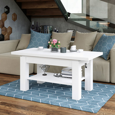 Bravo 2 in 1 Extending Coffee / Dining Table - White Matt