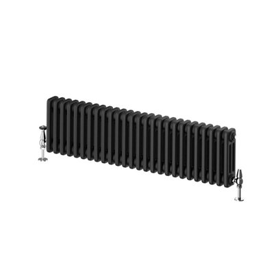 Braxton Black Triple Horizontal Column Radiator - 300x1190mm