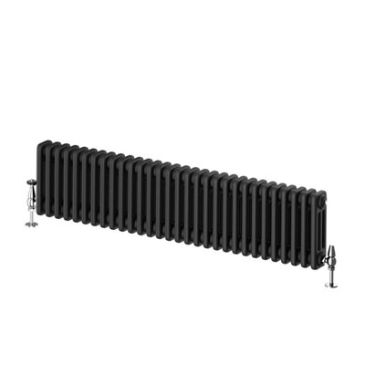 Braxton Black Triple Horizontal Column Radiator - 300x1370mm