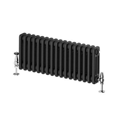 Braxton Black Triple Horizontal Column Radiator - 300x785mm