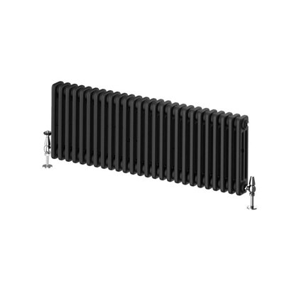 Braxton Black Triple Horizontal Column Radiator - 400x1190mm