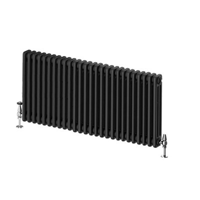 Braxton Black Triple Horizontal Column Radiator - 600x1190mm