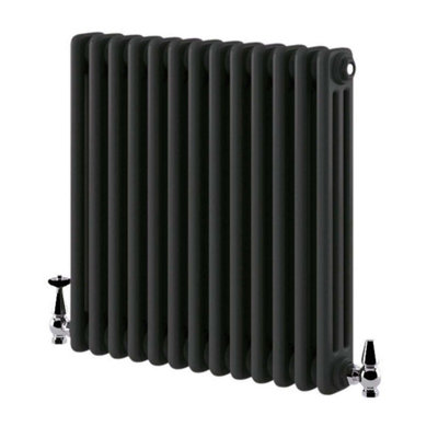 Braxton Black Triple Horizontal Column Radiator - 600x605mm