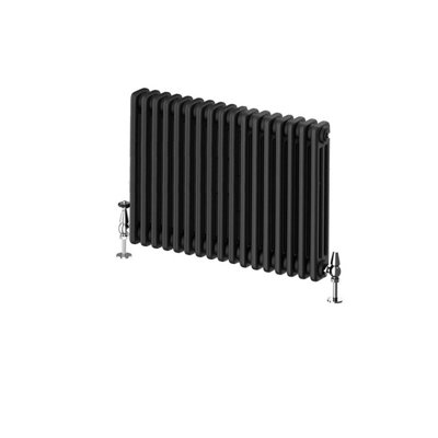 Braxton Black Triple Horizontal Column Radiator - 600x785mm