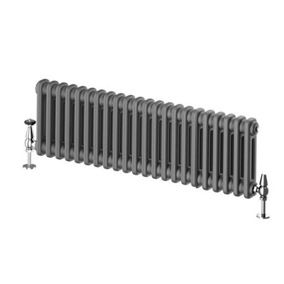 Braxton Grey Double Horizontal Column Radiator - 300x1010mm