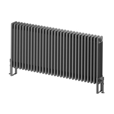 Braxton Grey Quadruple Horizontal Column Radiator - 600x1370mm