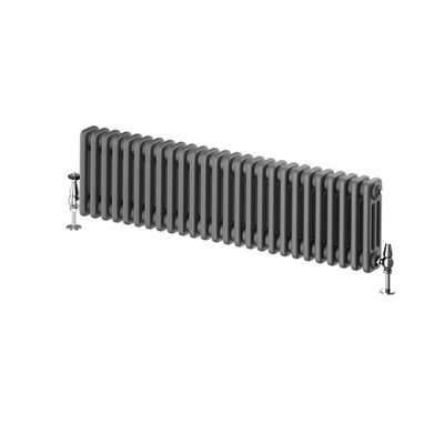 Braxton Grey Triple Horizontal Column Radiator - 300x1190mm