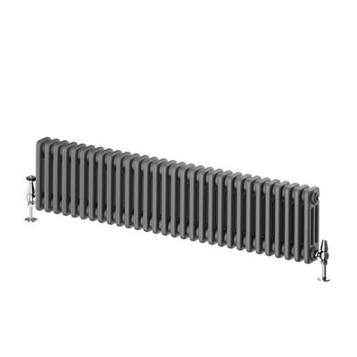 Braxton Grey Triple Horizontal Column Radiator - 300x1370mm