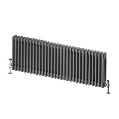 Braxton Grey Triple Horizontal Column Radiator - 400x1370mm